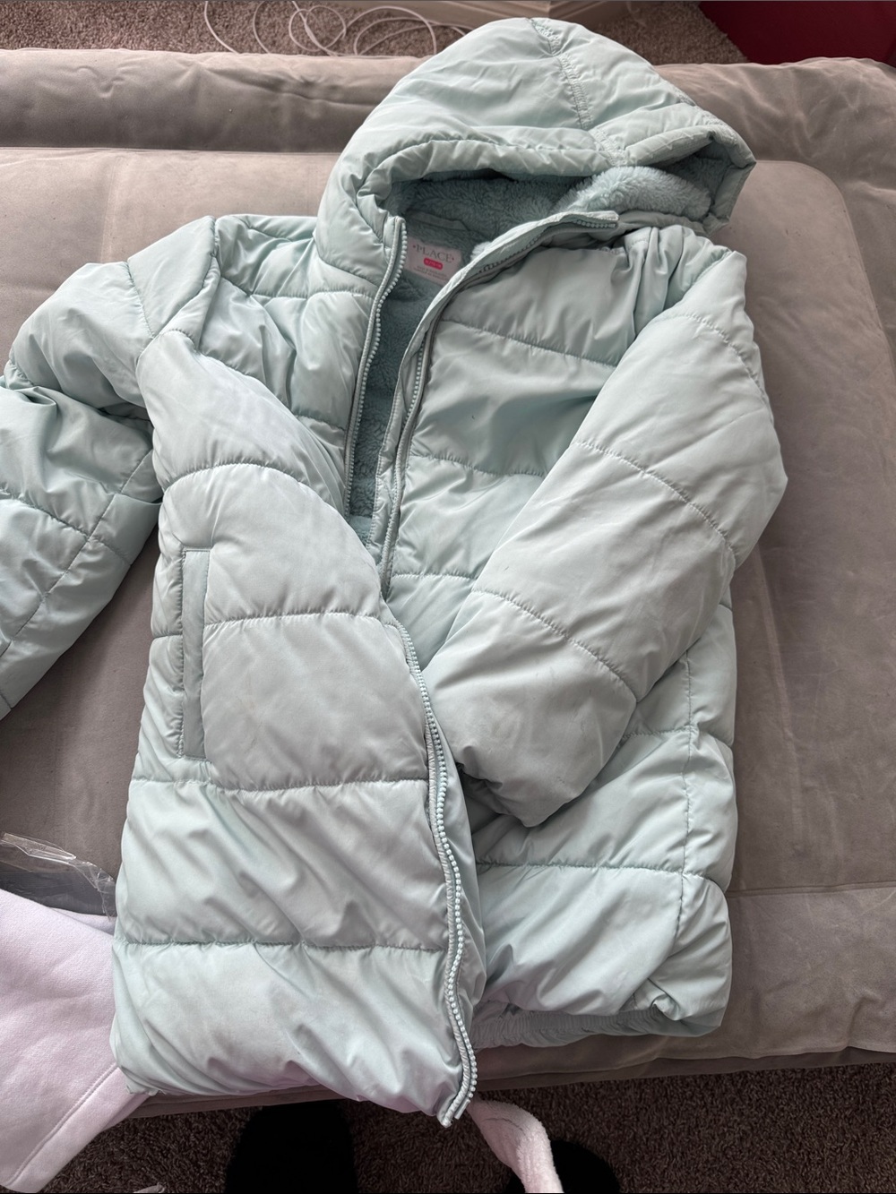 Place Hooded Puffer Jacket in Mint
